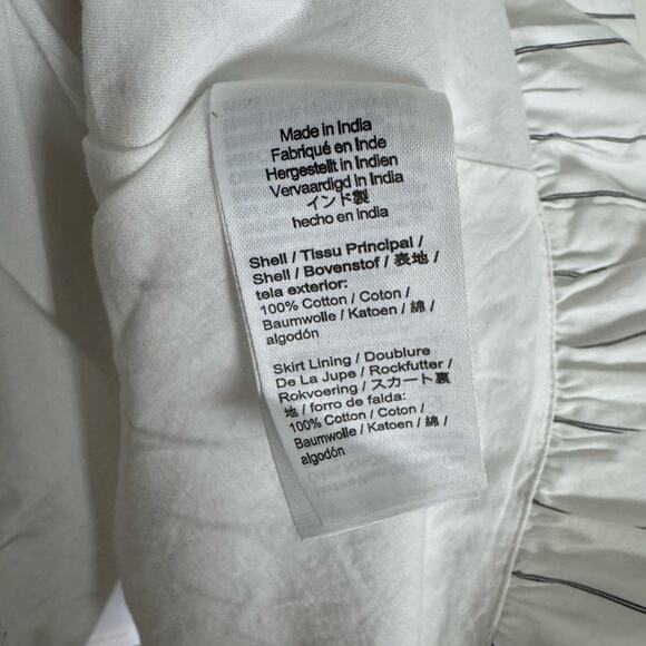 Madewell Bubble Hem Mini Pinstripe Poplin Shirtdress US Women's L New - Picture 5 of 8